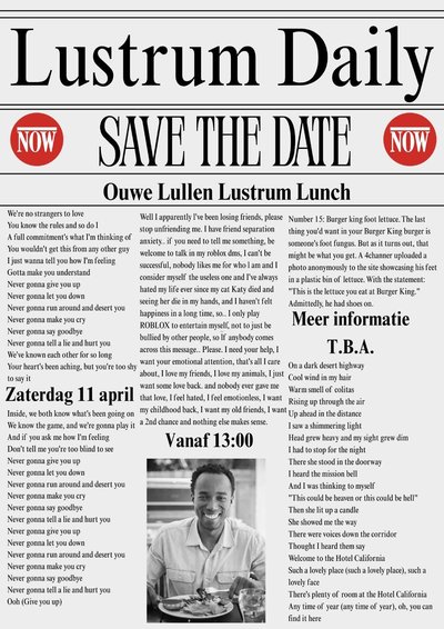 Poster Ouwe Lullen Lustrum Lunch
