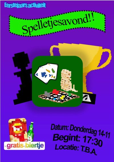 Poster EJCie presents: spelletjesavond