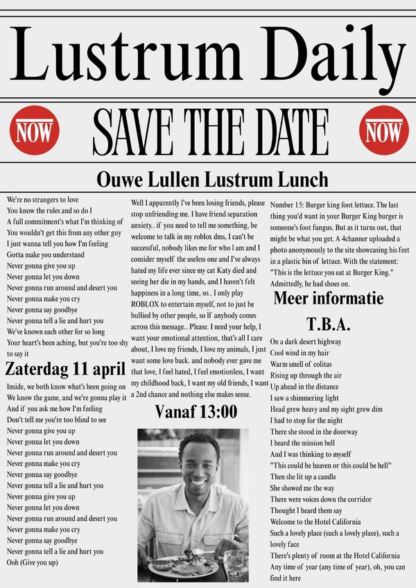 Poster Ouwe Lullen Lustrum Lunch