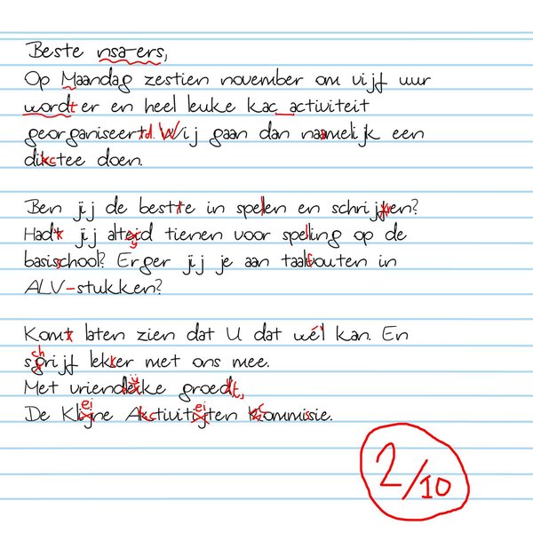 Poster Groot NSA-dictee
