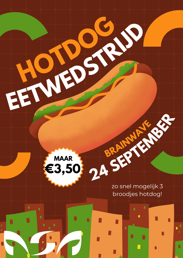 Poster Hotdog Eetwedstrijd