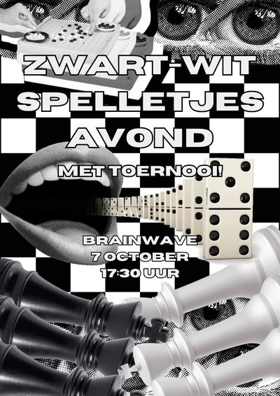 Poster Zwart-Wit spelletjesavond