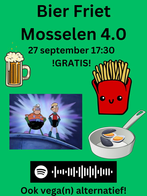 Poster Bier Friet Mosselen
