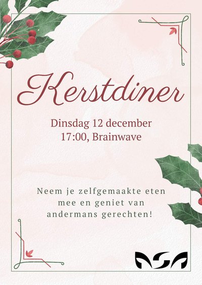 Poster Bring your own Kerstdiner