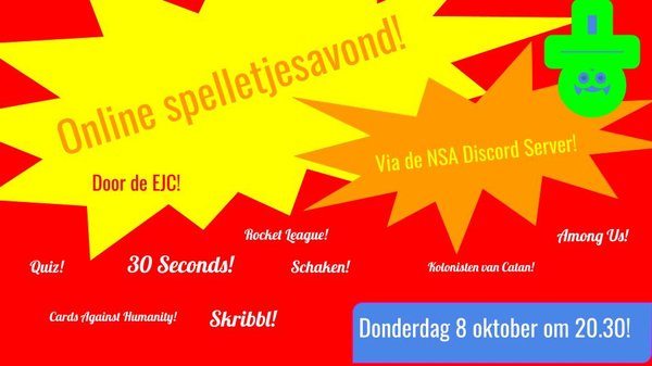 Poster EJC Spelletjes avond