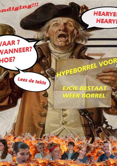 Poster De *"De EJCie bestaat weer borrel"* aankondigingsborrel 🦐
